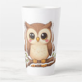 Süße Kawaii Chibi Eule Milchtasse (Vorderseite)