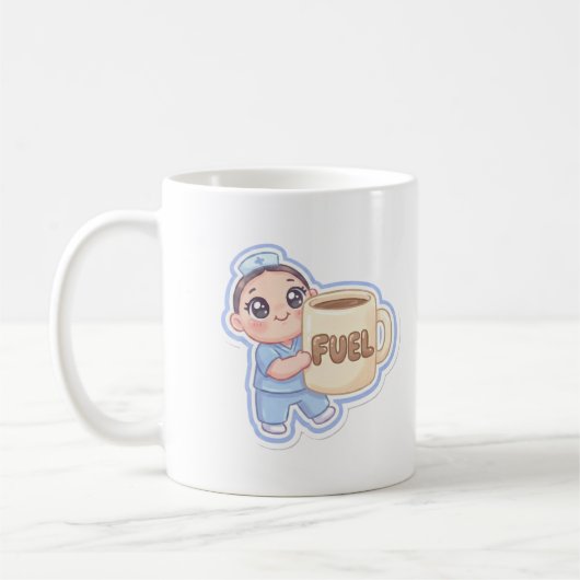 Süße Kawaii Chibi Krankenschwester Riesiger Kaffee Kaffeetasse (Links)