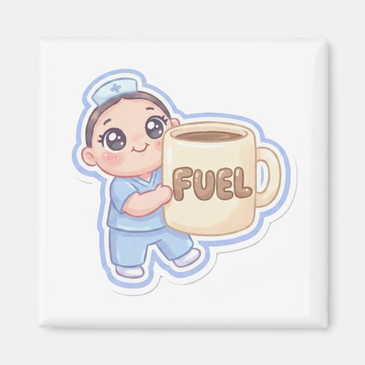 Süße Kawaii Chibi Krankenschwester Riesiger Kaffee Magnet (Vorne)