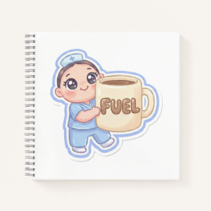 Süße Kawaii Chibi Krankenschwester Riesiger Kaffee Notizblock