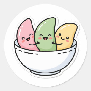 Süße Kawaii Chuseok Koreanische Songpyeon-Reisküch Runder Aufkleber