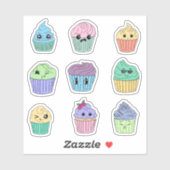 Süße Kawaii-Cupcake-Aufkleber Aufkleber (Blatt)