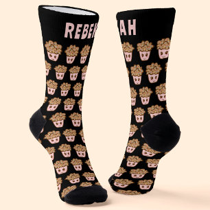 Süße Kawaii-Cupcakes mit Socken mit bedrucktem Nam