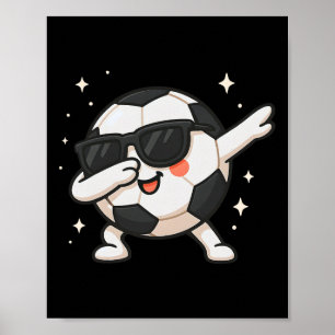Süße Kawaii Dabbing Fußball Ll Cartoon Lustige Ill Poster