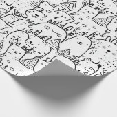 Süße Kawaii-Doodle-Charaktere (2) Geschenkpapier (Ecke)