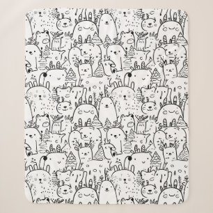 Süße Kawaii-Doodle-Charaktere (2) Sherpadecke