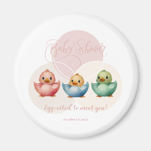 Süße Kawaii-Ei-Vögel in Pastellfarben für Baby Sho Magnet