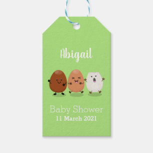 Süße Kawaii-Eier lustige Cartoon-Illustration Geschenkanhänger