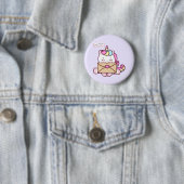 Süße Kawaii-Einhorn-Liebesillustration Button (Beispiel)