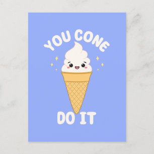 Süße Kawaii-Eiscreme-Motivationszitat Postkarte