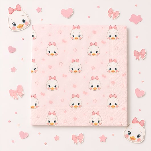 Süße Kawaii-Enten-Mädchen-Geburtstagsfeier Serviette