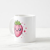 Süße Kawaii Erdbeere Kaffeetasse (Vorderseite Links)