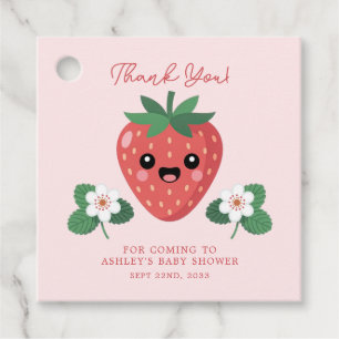 Süße Kawaii-Erdbeeren-Baby-Party Danke Geschenkanhänger