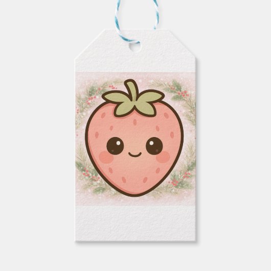 Süße Kawaii-Erdbeergeschenkanhänger Geschenkanhänger (Vorderseite)