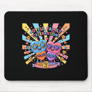 Süße Kawaii-Familien-Herzen-Cartoon Globaler Tag d Mousepad