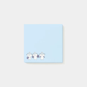Süße Kawaii-Fitness-Charaktere Haftnotizen Post-it Klebezettel