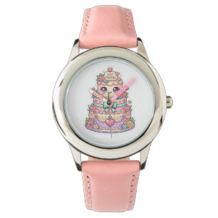Süße Kawaii Frisch Vermählte Hochzeitstorte Pastel Armbanduhr
