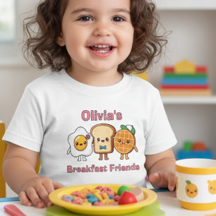 Süße Kawaii Frühstücksfreunde: Ei, Toast, Waffel Kleinkind T-shirt