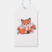 Süße Kawaii-Fuchs mit Pilzen Cartoon-Kunst Geschenkanhänger (Vorderseite)
