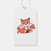 Süße Kawaii-Fuchs mit Pilzen Cartoon-Kunst Geschenkanhänger (Rückseite)