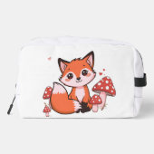 Süße Kawaii-Fuchs mit Pilzen Cartoon-Kunst Waschbeutel (Rückseite)