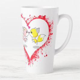 Süße Kawaii-Füchse Küssen Herz-Spritzer-Tasse Milchtasse