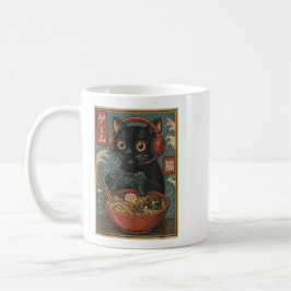 Süße Kawaii-Gamer-Katze Lustige Ramen Retro-Japani Kaffeetasse