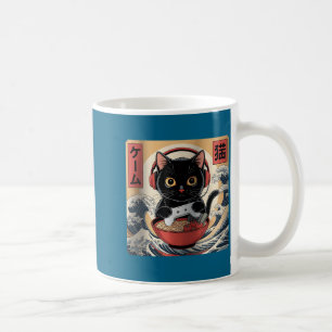 Süße Kawaii-Gamer-Katze Lustige Ramen-Retro-Japani Kaffeetasse