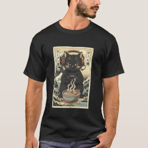 Süße Kawaii-Gamer-Katze Lustige Ramen Retro-Japani T-Shirt