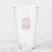 Süße Kawaii-gestapelte Donut-Illustration Glas (Rückseite)