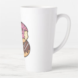 Süße Kawaii gestapelte Donut-Illustration Milchtasse