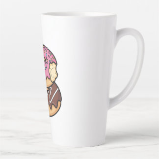Süße Kawaii gestapelte Donut-Illustration Milchtasse