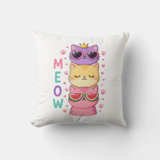Süße Kawaii gestapelte Katzen Sonnenbrille Meow Kissen