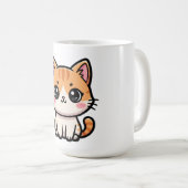 Süße Kawaii-Gilbertkatzen-Illustration Kaffeetasse (VorderseiteRechts)