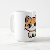 Süße Kawaii-Gilbertkatzen-Illustration Kaffeetasse (Vorderseite Links)