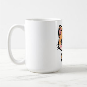 Süße Kawaii-Gilbertkatzen-Illustration Kaffeetasse