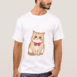 Süße Kawaii-Gingerkatze mit roter Fliege ✨🎀 T-Shirt