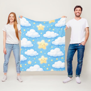 Süße Kawaii-Grafik Fleecedecke