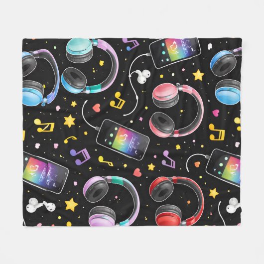 Süße Kawaii-Grafik Fleecedecke (Vorderseite (Horizontal))