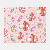 Süße Kawaii-Grafik Fleecedecke (Vorderseite (Horizontal))
