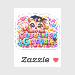 Süße Kawaii Gratulation Absolvent Eule Pastell Pi Aufkleber