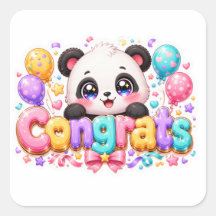 Süße Kawaii Gratulations-Panda-Name Pastellrosa Ab