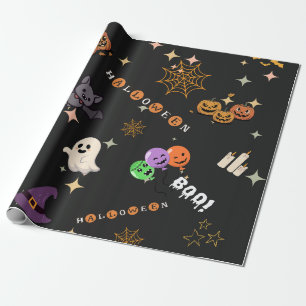 Süße Kawaii-Halloween-Doodle-Spooky-Muster-Verpack Geschenkpapier