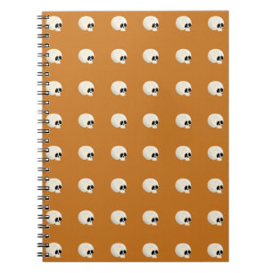 Süße Kawaii-Halloween-Schädel-Polka-Punkte orange Notizblock