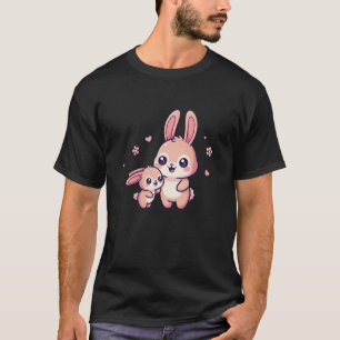 Süße Kawaii-Hasenfamilie Umarmen - Reizende Mutter T-Shirt