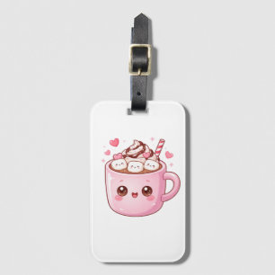 Süße Kawaii-Heiße-Schokolade-Tasse mit Marshmallow Gepäckanhänger