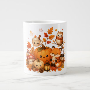 Süße Kawaii Herbst-Kürbis-Fuchs-Eule Herbsttiere Jumbo-Tasse