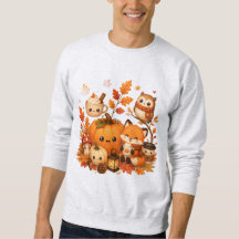 Süße Kawaii Herbst-Kürbis-Fuchs-Eule Herbsttiere