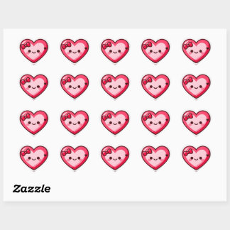 Süße Kawaii-Herz-Valentinsticker Herz-Aufkleber
