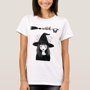 Süße Kawaii-Hexe Gruselige Saison Süßes Halloween- T-Shirt